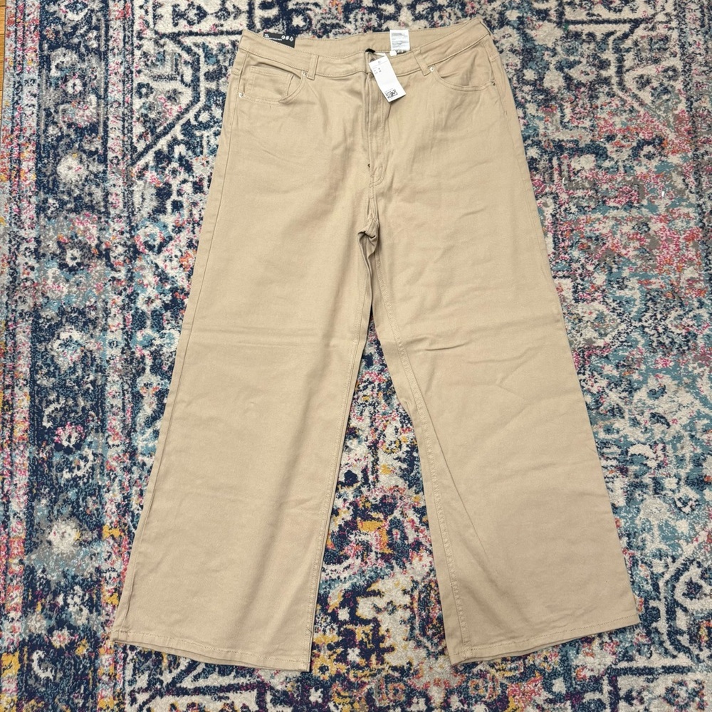 H&M Divided Wide Leg Pants – High Waist – Khaki – Size US 18 – New With Tags